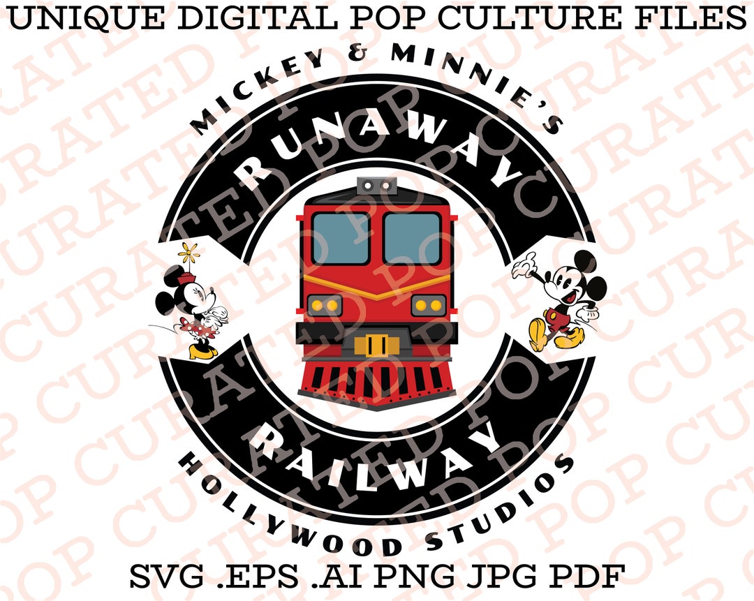 Mickey and Minnies Runaway Railway Ride at Hollywood Studios Florida SVG  File Magic Kingdom Cartoon Characters Train Locomotive Custom