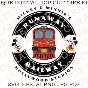 Mickey and Minnies Runaway Railway Ride at Hollywood Studios Florida SVG File Magic Kingdom Cartoon Characters Train Locomotive Custom