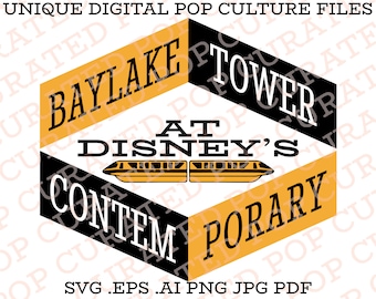 Bay Lake Tower Contemporary Resort WDW Mickey Mouse Family Vacation Custom File SVG