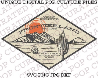 Frontierland Old West Diamond Desert Sheriff Cowboy Horse Theme Park Ride Outdoor Southwest California Adventure Custom SVG Cricut File