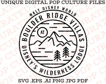 Boulder Ridge Villas at Wilderness Lodge Resort WDW Mickey Mouse Family Vacation Custom File SVG