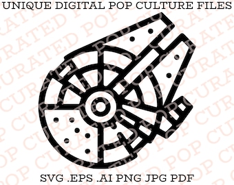 Millenium Falcon Minimalist Modern Star Wars Icon Cricut SVG Project