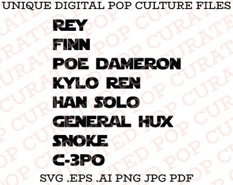 The Force Awakens Star Wars Movie Custom SVG File Shirt Lucas Films