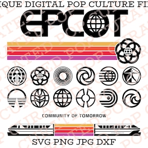 Retro Eighties Epcot Community of Tomorrow Monorail Living with The Land Figment Ride SVG File Custom