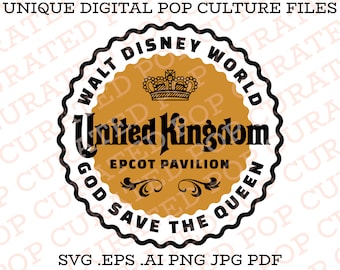 United Kingdom Epcot Pavilion Drink Around The World Beer London International Traveler World Globe British Redcoats Queen of England SVG