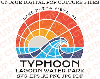 Typhoon Lagoon vattenpark attraktion temapark Orlando Florida Miss Tilly Lagoona Gator Slide vågbassäng anpassad SVG-fil