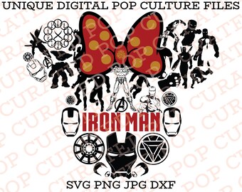 Color Iron Man Marvel Mcu Best Seller Minnie Mouse Digital Illustrator SVG Custom T-Shirt File