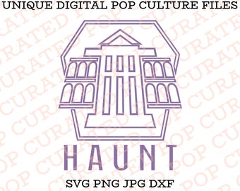 Minimalistisch Haunted Mansion Foolish Mortals Park Walt WDW Theme Park Ride Mickey Mouse California Adventure SVG