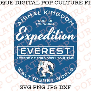 Expedition Everest Tibet Mountain Climbing Yeti Abominable Snowman Bigfoot Animal Kingdom Legend Adventure Matterhorn Custom SVG File Cricut