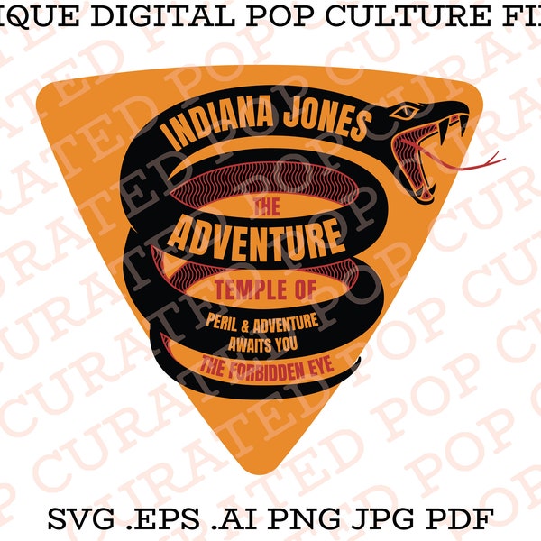 Indiana Jones Adventure Adventureland Forbidden Eye Best Selling Last Crusade Raiders of The Lost Ark I Hate Snakes Movie
