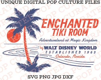 WDW Enchanted Tiki Room Animatronic Birds Retro Adventureland Orlando Florida Talking Birds Dole Whip Jungle Attraction Theme Park SVG File