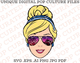 Cinderella Sunglasses Epcot Ride Attraction Spaceship Earth Space Mountain Roller Coaster Outer Space Amusement Park Ride Custom File SVG