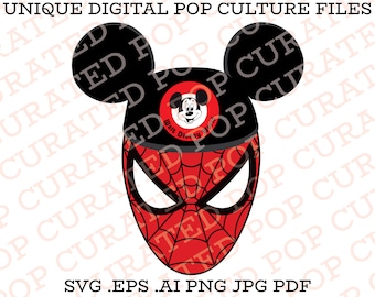 Orlando Spiderman Peter Parker Friendly Neighborhood Mouse Ears Superhero Comic Book Queens Custom Marvel Vulture Villain Web Slingers SVG