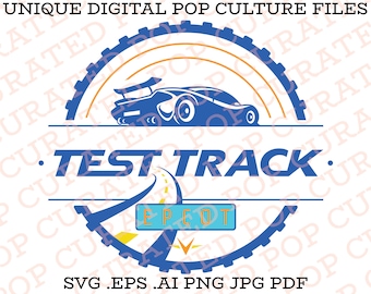 Test Track Racing Competition Futuristic Speed Sports Car Orlando Florida Epcot World of Motion Pavilion Race Car Custom File SVG