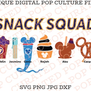 Aladdin Movie Churro Pretzel Dole Whip Genie Mouse Popcorn Carmel Apple Fun Food Amusement Park Theme SVG