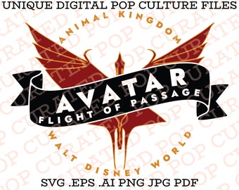 Avatar Flight of Passage Ride Animal Kingdom Parque de atracciones Vacaciones Archivo personalizado Pandora Lost City Tribe Tropical Imaginary Adventure SVG
