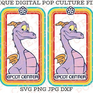 Epcot Center Figment Dragon Wonder Exciting Imagination Trip Orlando Florida Spaceship Earth Amusement Park Family Vacation Custom SVG File