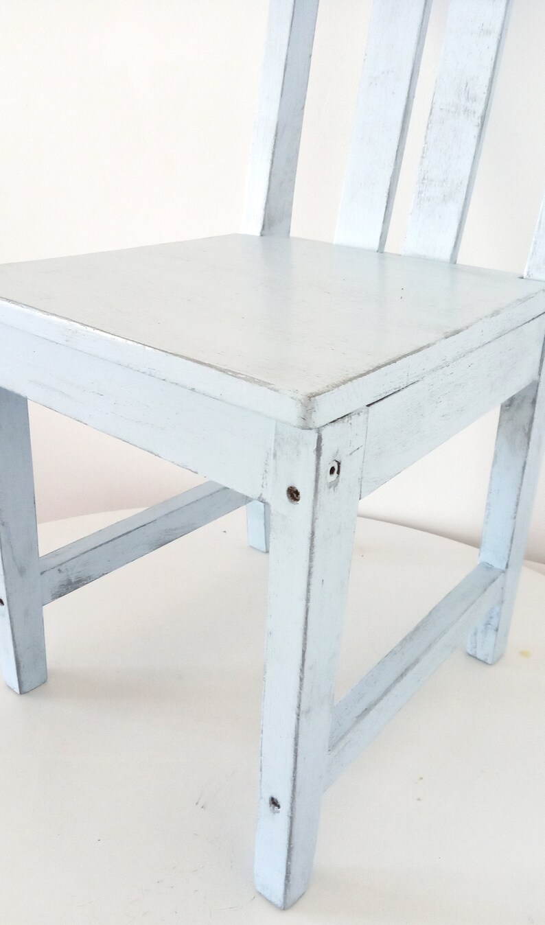 Kinder Holz stuhl blau Vintage antik Shabby Chic | Etsy