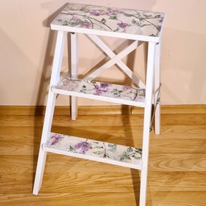 Stepladder white shabby chic