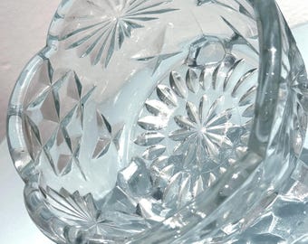 Vintage 1950s Pressed Glass Sugar Bowl: Candy Dish