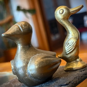 Vintage/antique Minature Brass Ducks