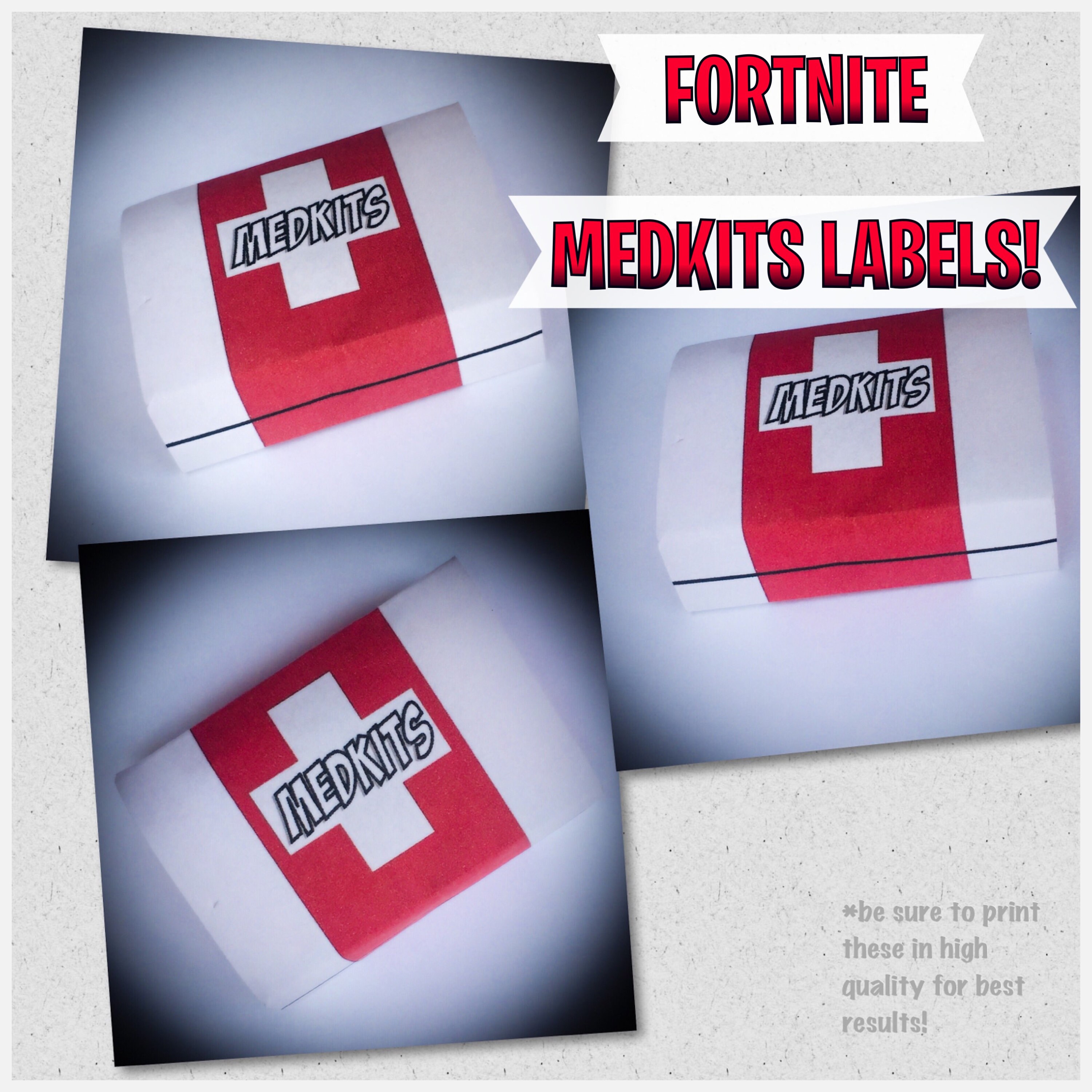 Fortnite Birthday Medkit Wrap Label DIY Etsy