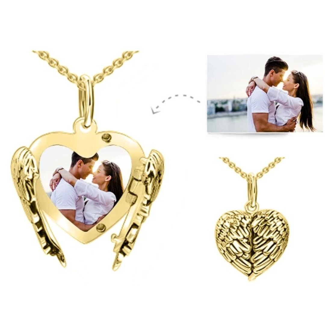 Pendentif Cœur Ailé Personnalisable avec Photo Etsy France