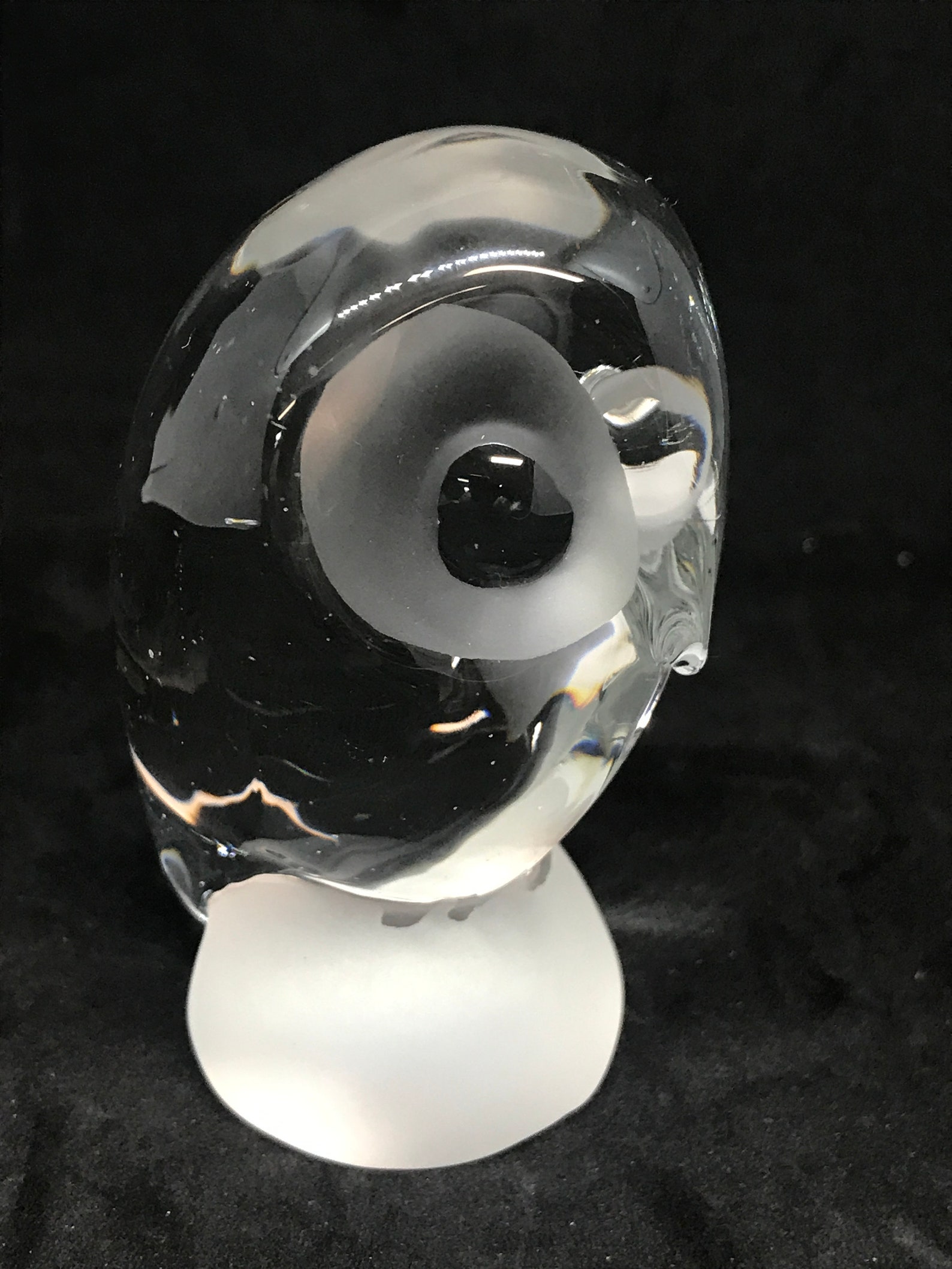 Vintage Reijmyre Crystal Owl Figurine with Frosted Eyes and Etsy