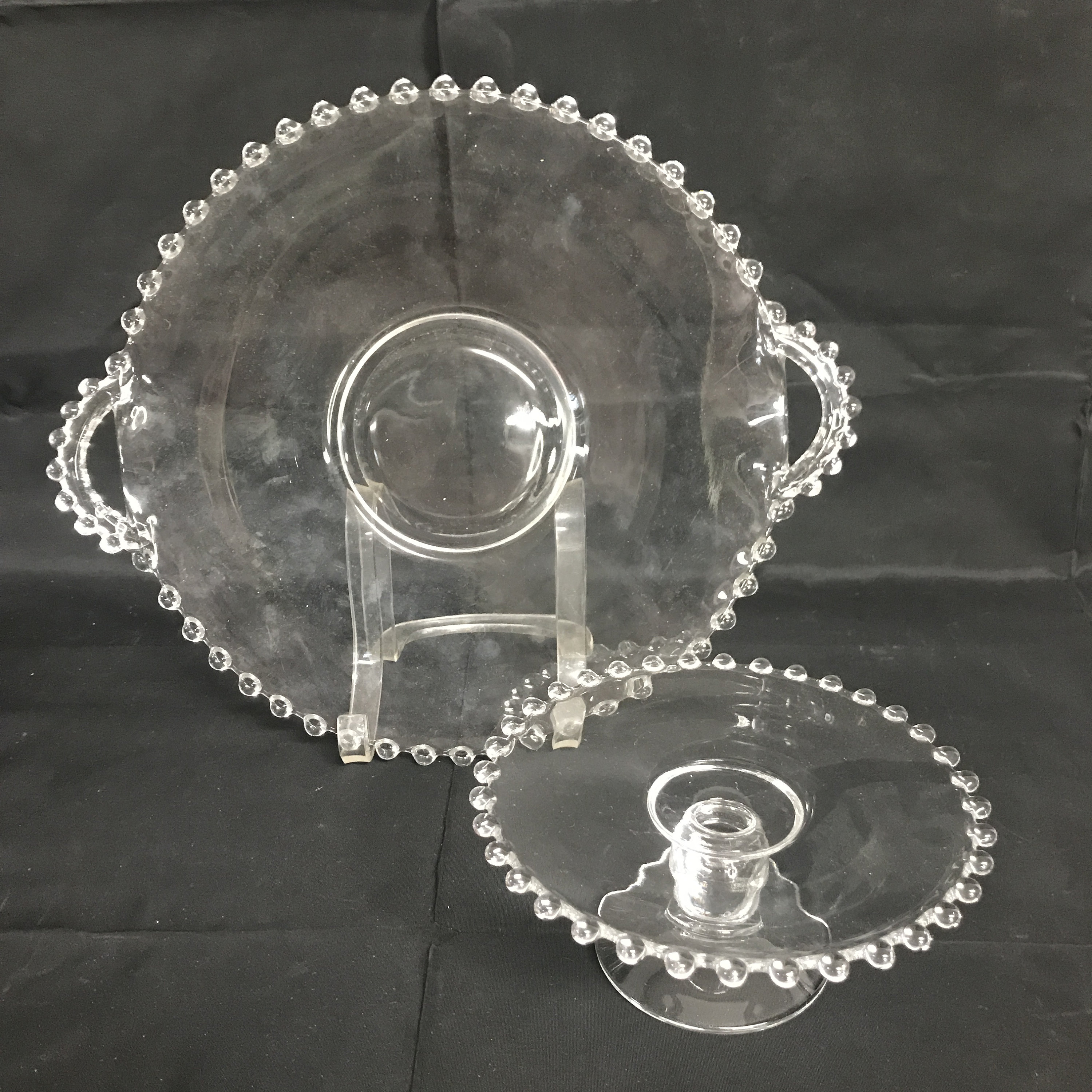 2PC Vintage Imperial Glass Candlewick Pattern Serving Pieces Etsy