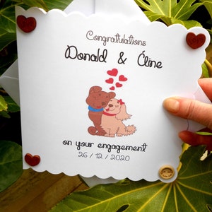 Biglietto di fidanzamento Irlanda personalizzato, Congrats Engaged Card, Cute You're Engaged Card, Dog Lovers Card Engaged