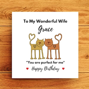 Carte d'anniversaire amoureux des chats, carte d'anniversaire amusante pour femme, jolie carte pour l'anniversaire de la femme, femme parfaite