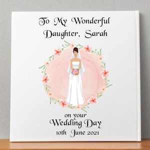Para nuestra hija el día de su boda una tarjeta personalizada de los padres o de la madre o del padre hecha a mano en Irlanda