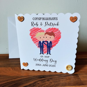 Tarjeta de boda para hombre homosexual – Tarjeta para el día de la boda de Sr. y Sr. – Pareja de novios del mismo sexo – Tarjeta de felicitación de boda de fabricación irlandesa para hijo, hermano, sobrino