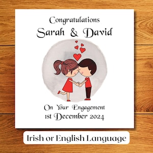 Adorable carte de fiançailles pour votre fille et votre futur gendre, félicitations personnalisées pour votre carte de fiançailles pour un couple