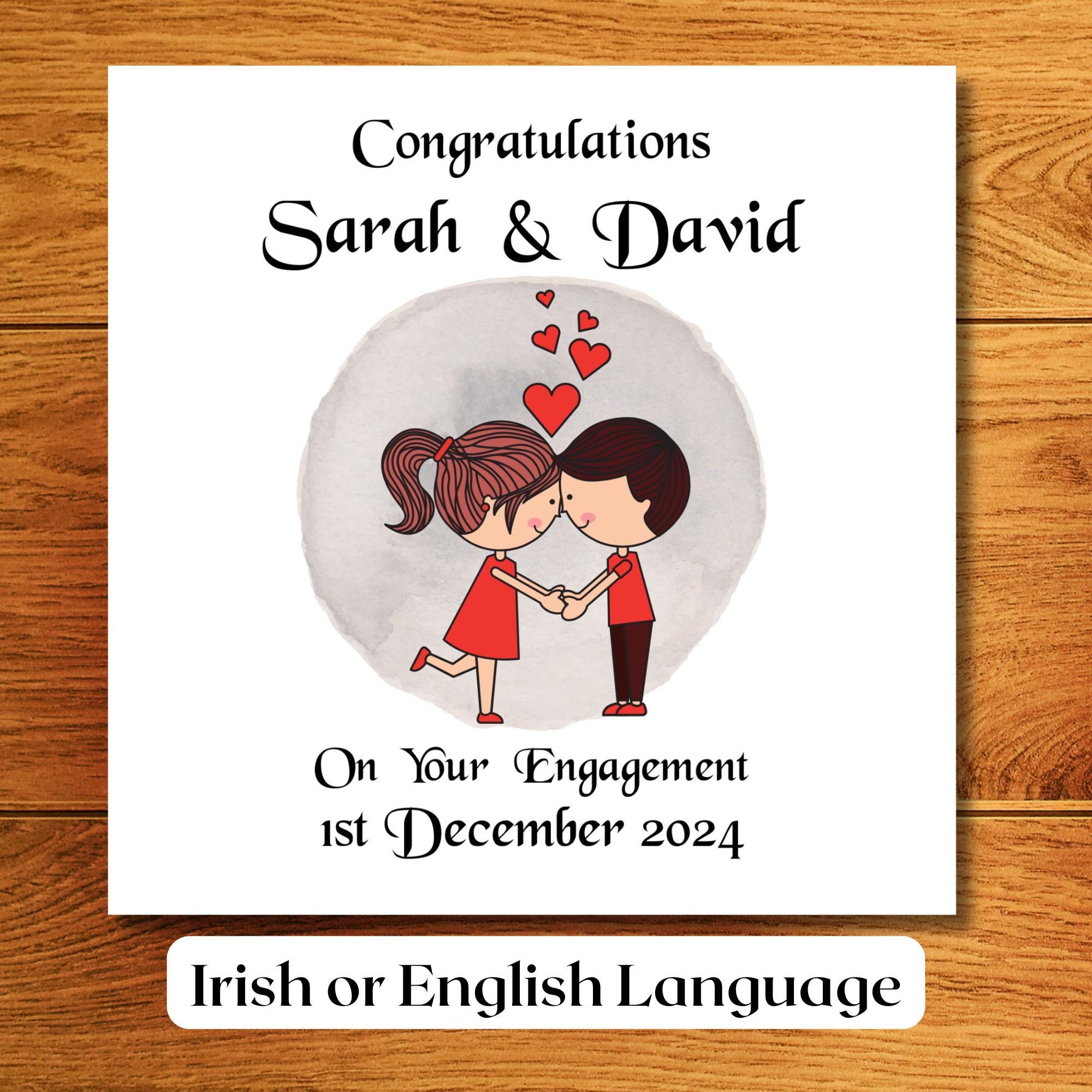 Sketchy Print Co - Tarjeta De Compromiso - Feyonce - Divertida Tarjeta De Compromiso Y Boda