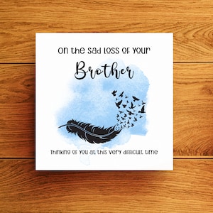 Désolé pour votre perte, carte de frère avec croix, carte de condoléances, croix celtique, carte de condoléances pour le deuil de frère