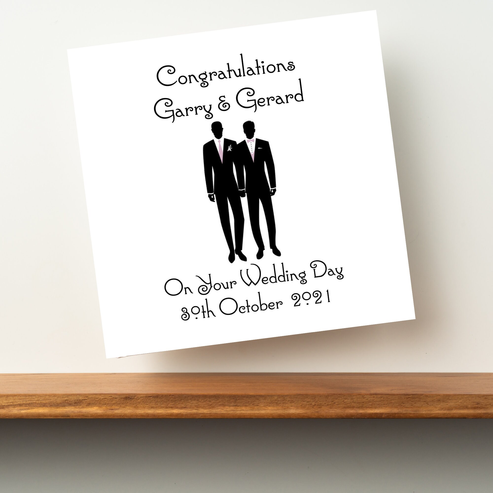 Gay Wedding Card Personalised Wedding Cards for Gay Couples | Etsy