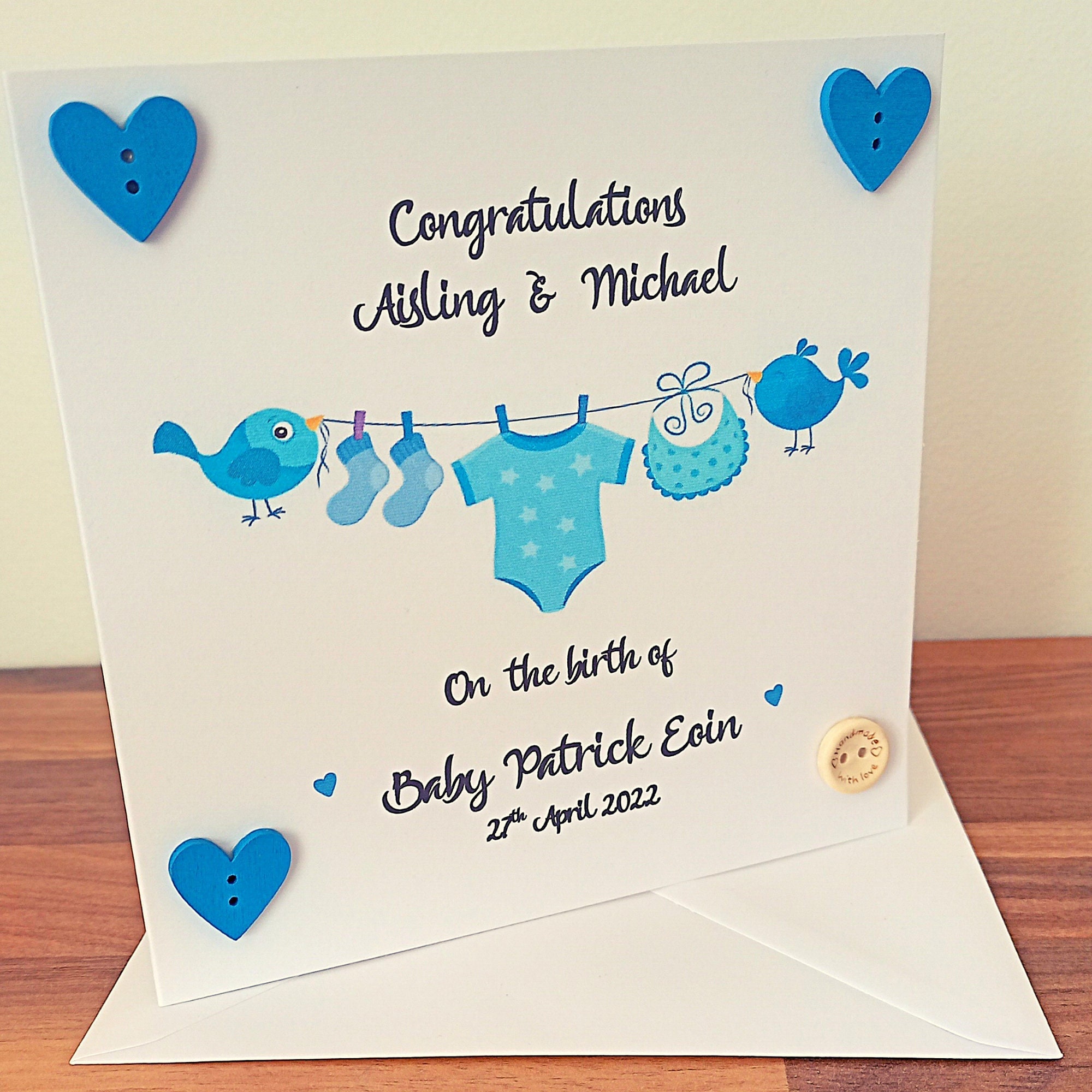 Cute Baby Boy Washing Line Card Congratulations It's a - Etsy Israel