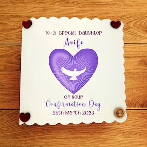 Carte de confirmation personnalisée pour fille, félicitations pour petite-fille, filleule ou fille nièce Carte de confirmation faite main en Irlande