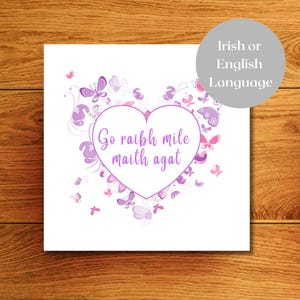 Irish Language Thank You Card – &quot;Go raibh míle maith agat&quot; Handmade in Ireland