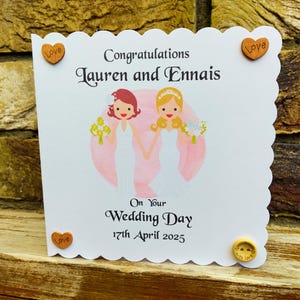 Celebre el amor con una tarjeta de boda lésbica personalizada con dos novias para su hija, hermana, nieta, sobrina o mejor amiga.