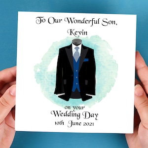 A Nostro Figlio Wedding Day Card una carta personalizzata da Genitori Madre & Padre a Mio Figlio