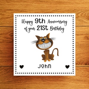 Funny Cat 30e, 40e, 50e carte d’anniversaire pour lui personnalisée, 30e, 40e, 50e carte d’anniversaire pour fils, petit-fils, frère, ami