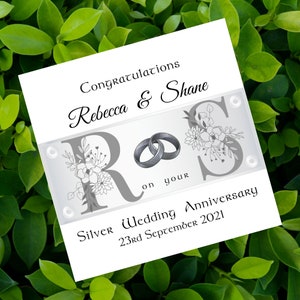 Biglietto personalizzato per anniversario di matrimonio d'argento, biglietto per 25° anniversario di matrimonio per mamma e papà