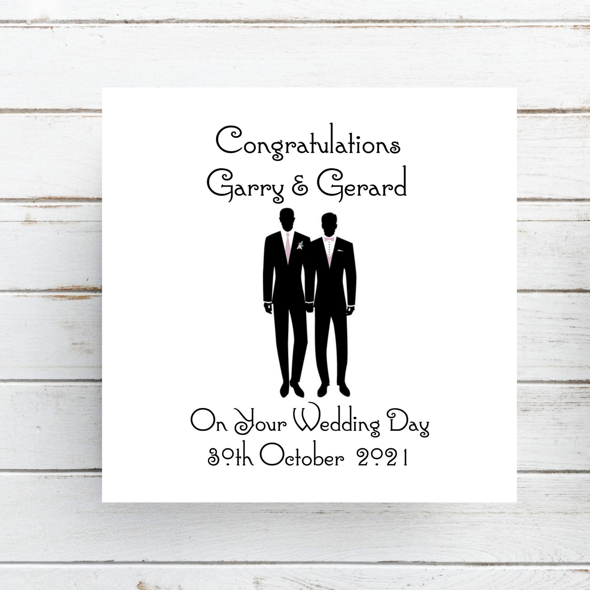 Gay Wedding Card Personalised Wedding Cards for Gay Couples | Etsy