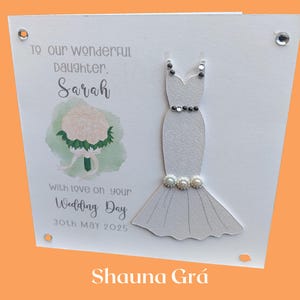 Tarjeta especial para el día de la boda de nuestra hija, personalizada para mi hija por sus padres, hecha a mano en Irlanda