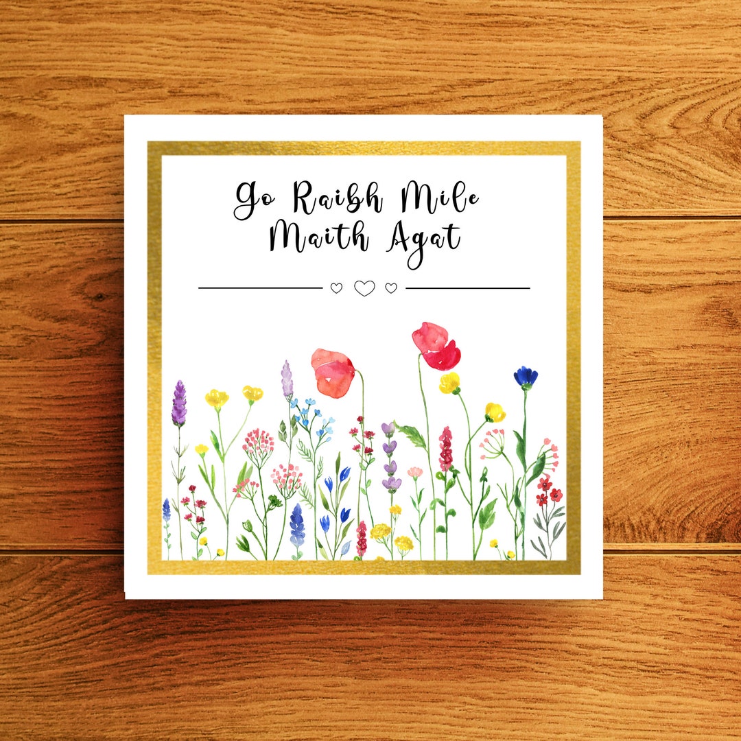 Irish Thank You Card, Go Raibh Maith Agat Card, Irish Language Cards Pack, Go Raibh Mile Maith