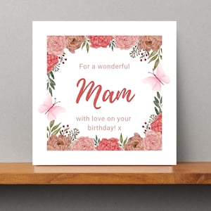 Biglietto d'auguri mamma fatto a mano con rose, biglietto d'auguri per la mamma, biglietto d'auguri per la mamma, biglietto d'auguri per il compleanno della mamma, biglietto d'auguri per il compleanno della mamma