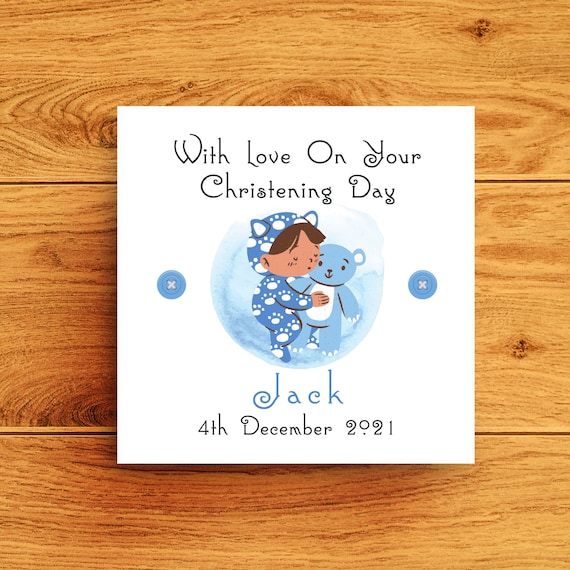 Biglietti di auguri per battesimo per bambino e bambina, con scritta On Your Christening (lingua italiana non garantita