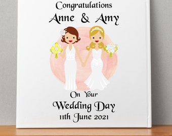 Carte de mariage lesbien personnalisée, cartes de mariage pour mariage lesbien, carte de mariage soeur lesbienne